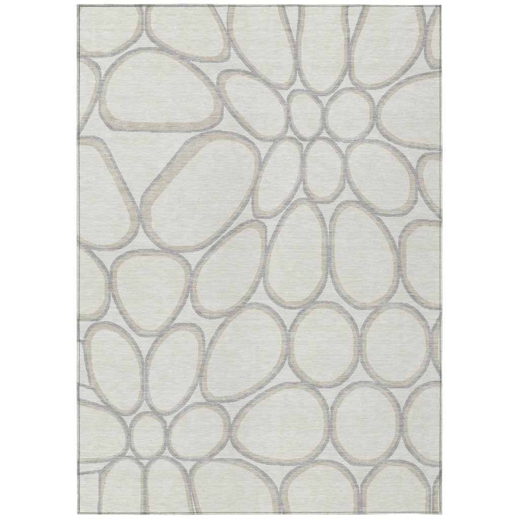 LOOMLAN Rugs Elantra Ivory Washable Indoor-Outdoor Rug