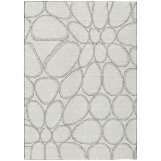 LOOMLAN Rugs Elantra Ivory Washable Indoor-Outdoor Rug