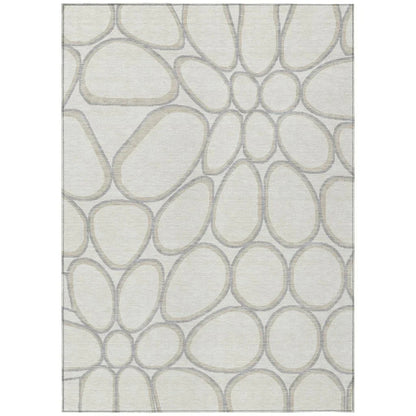 LOOMLAN Rugs Elantra Ivory Washable Indoor-Outdoor Rug