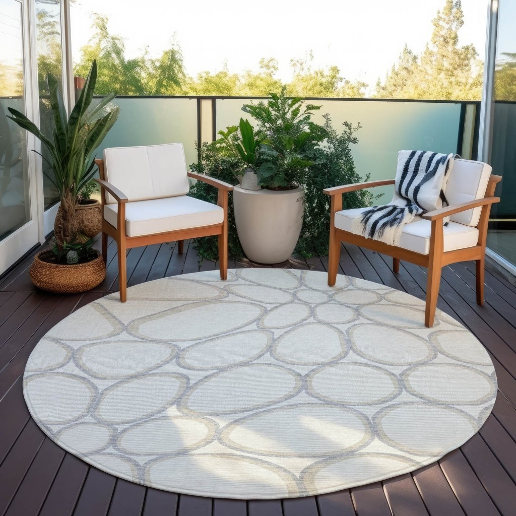 LOOMLAN Rugs Elantra Ivory Washable Indoor-Outdoor Rug
