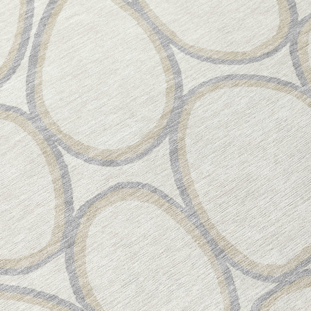 LOOMLAN Rugs Elantra Ivory Washable Indoor-Outdoor Rug