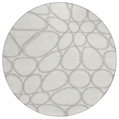LOOMLAN Rugs Elantra Ivory Washable Indoor-Outdoor Rug