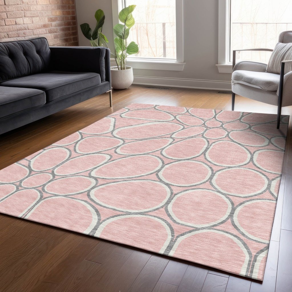 Elantra Pink Washable Indoor - Outdoor Rug - LOOMLAN - LOOMLAN Rugs - Outdoor Rugs