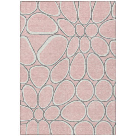 LOOMLAN Rugs Elantra Pink Washable Indoor-Outdoor Rug