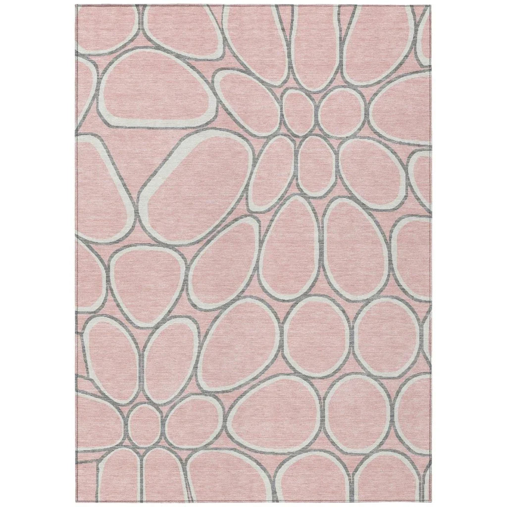 Elantra Pink Washable Indoor-Outdoor Rug