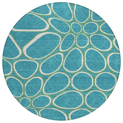 LOOMLAN Rugs Elantra Teal Washable Indoor-Outdoor Rug