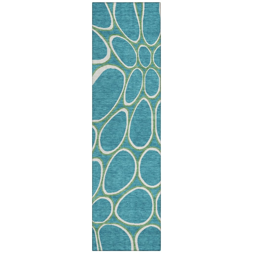 LOOMLAN Rugs Elantra Teal Washable Indoor-Outdoor Rug