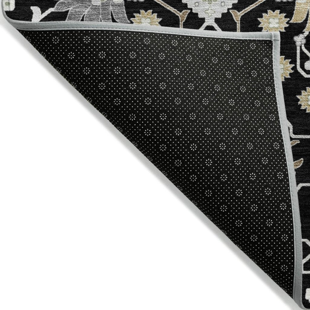 LOOMLAN Rugs Elara Black Washable Indoor-Outdoor Rug