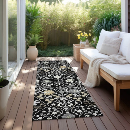 LOOMLAN Rugs Elara Black Washable Indoor-Outdoor Rug
