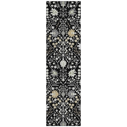 LOOMLAN Rugs Elara Black Washable Indoor-Outdoor Rug