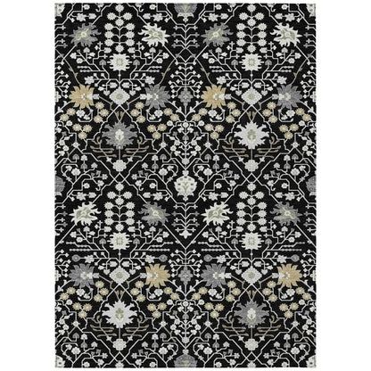 LOOMLAN Rugs Elara Black Washable Indoor-Outdoor Rug