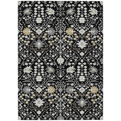 LOOMLAN Rugs Elara Black Washable Indoor-Outdoor Rug