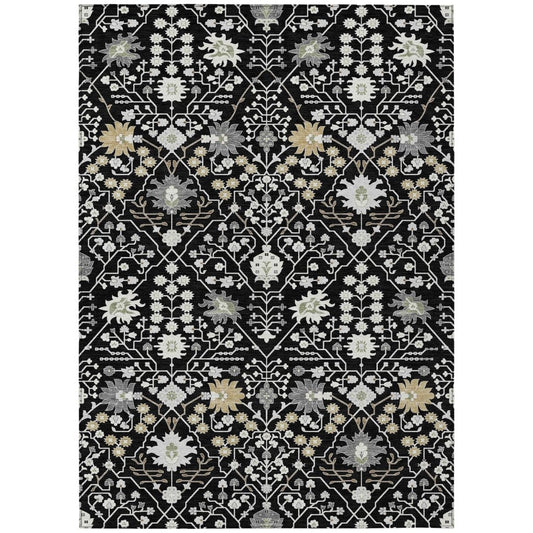 LOOMLAN Rugs Elara Black Washable Indoor-Outdoor Rug