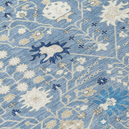LOOMLAN Rugs Elara Blue Washable Indoor-Outdoor Rug