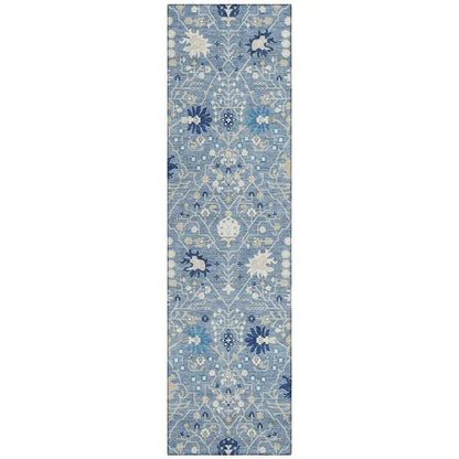 LOOMLAN Rugs Elara Blue Washable Indoor-Outdoor Rug