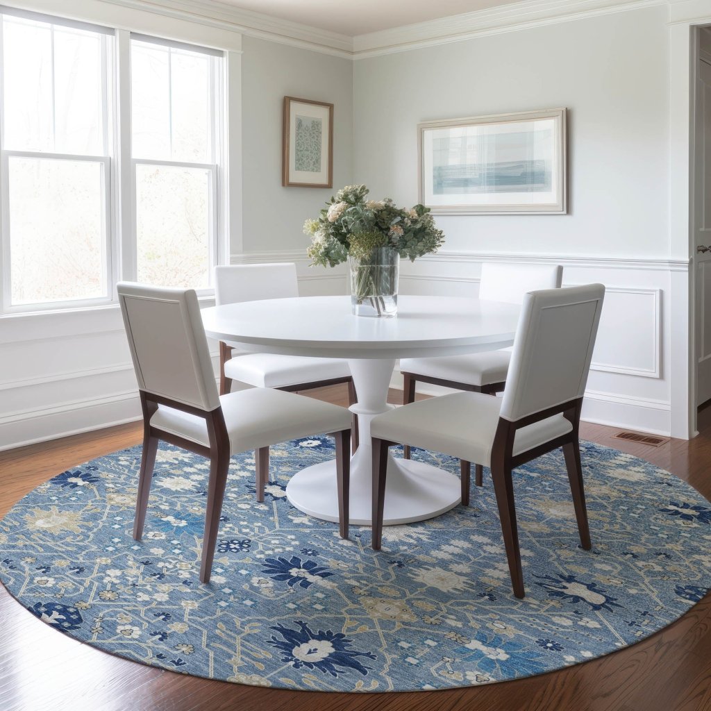 LOOMLAN Rugs Elara Blue Washable Indoor-Outdoor Rug
