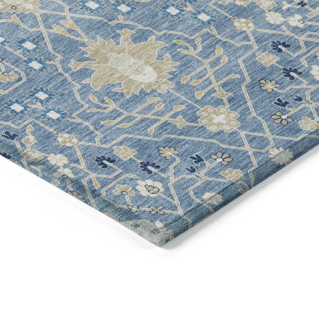 LOOMLAN Rugs Elara Blue Washable Indoor-Outdoor Rug