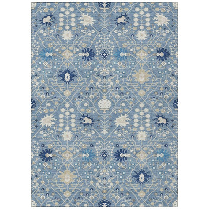 LOOMLAN Rugs Elara Blue Washable Indoor-Outdoor Rug