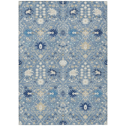 LOOMLAN Rugs Elara Blue Washable Indoor-Outdoor Rug