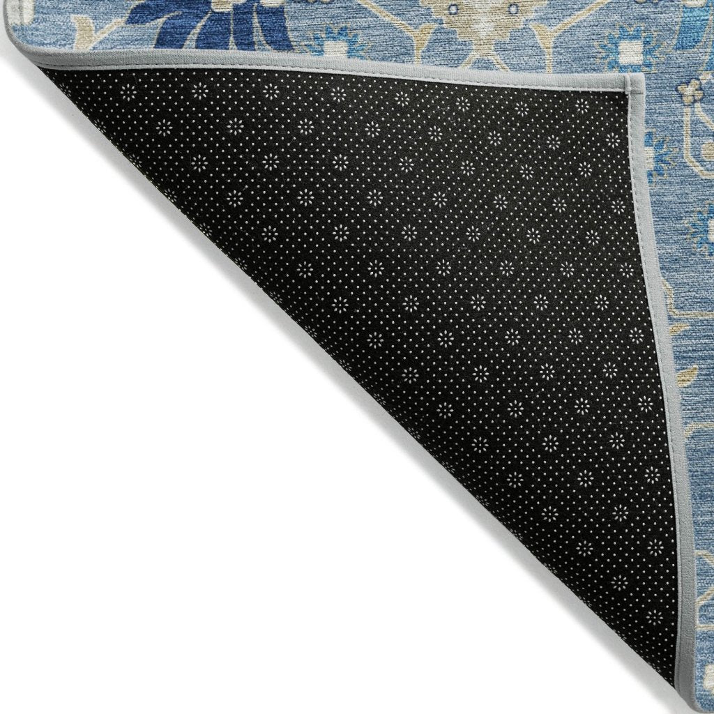 LOOMLAN Rugs Elara Blue Washable Indoor-Outdoor Rug