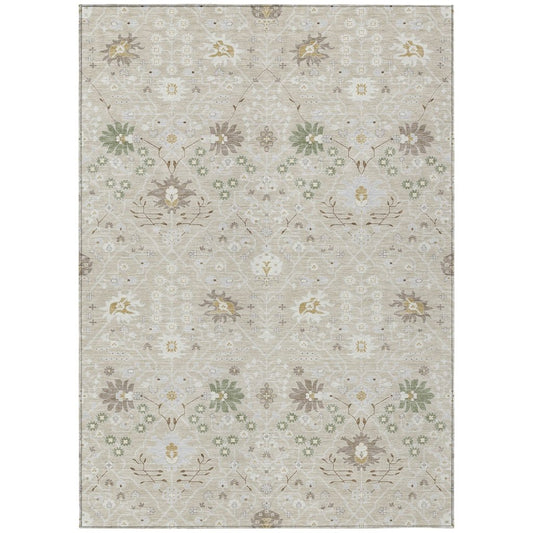 LOOMLAN Rugs Elara Brown Washable Indoor-Outdoor Rug