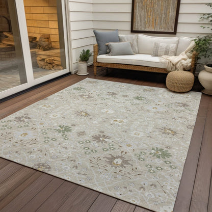 LOOMLAN Rugs Elara Brown Washable Indoor-Outdoor Rug