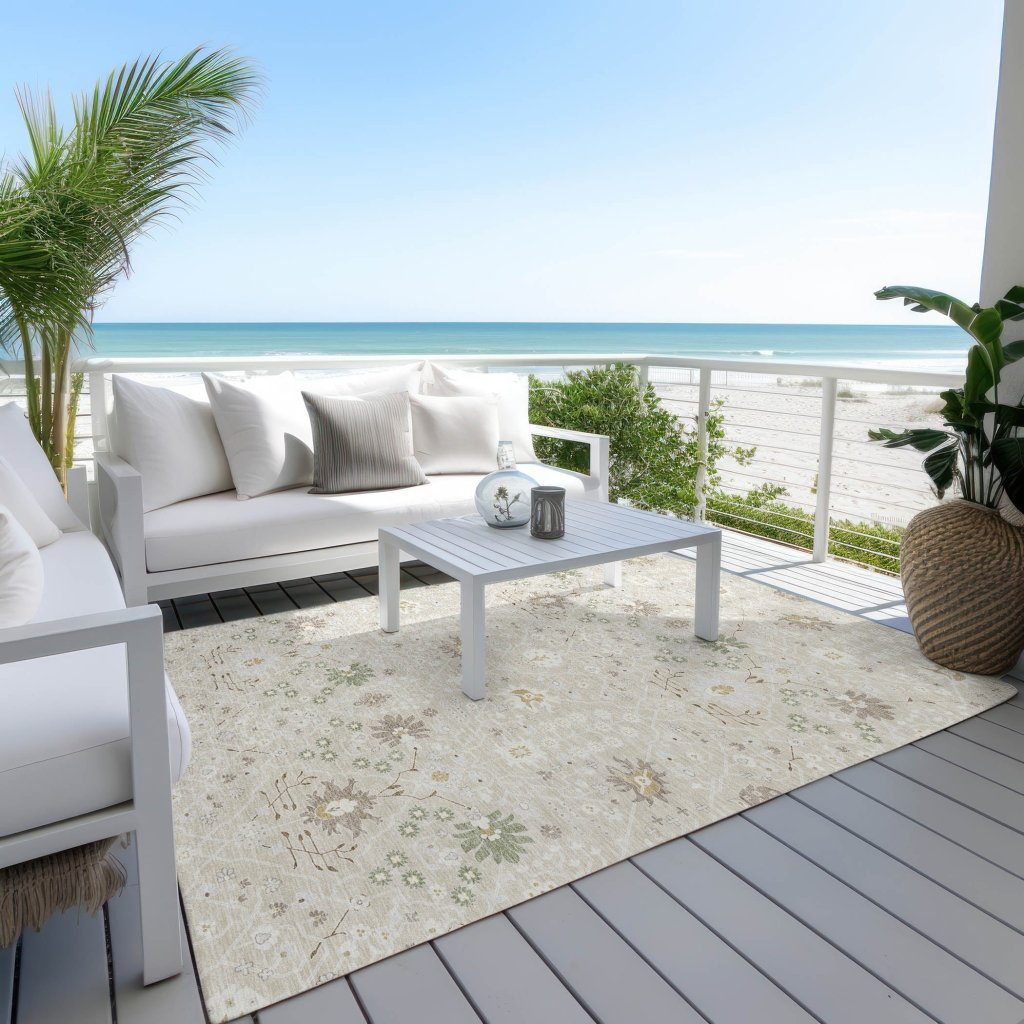 LOOMLAN Rugs Elara Brown Washable Indoor-Outdoor Rug