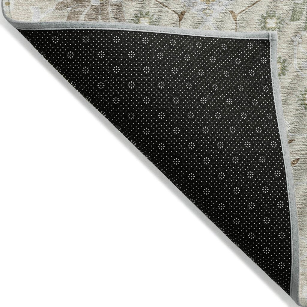 LOOMLAN Rugs Elara Brown Washable Indoor-Outdoor Rug