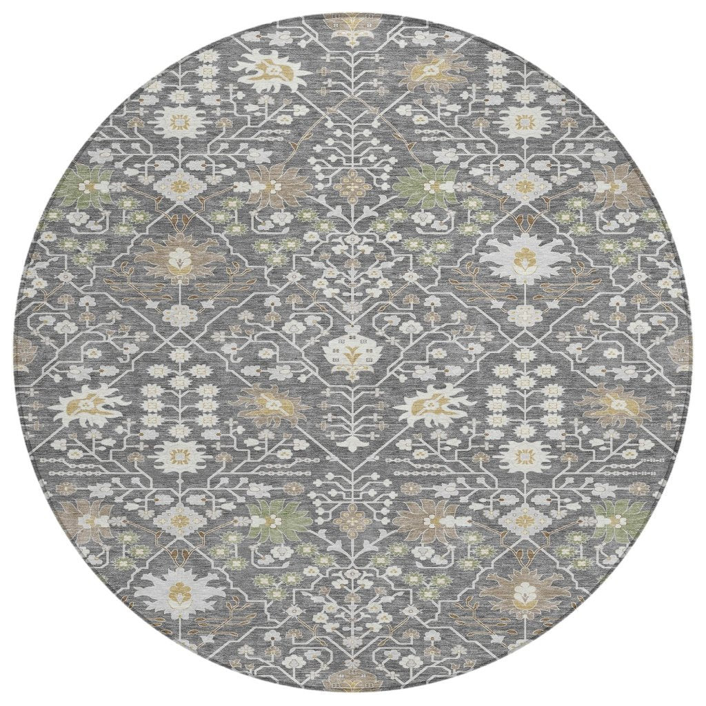 LOOMLAN Rugs Elara Charcoal Washable Indoor-Outdoor Rug