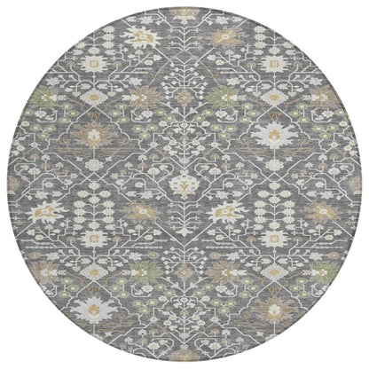 LOOMLAN Rugs Elara Charcoal Washable Indoor-Outdoor Rug