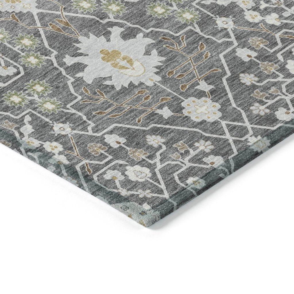 LOOMLAN Rugs Elara Charcoal Washable Indoor-Outdoor Rug