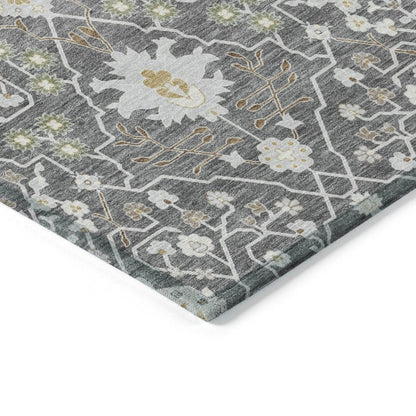 LOOMLAN Rugs Elara Charcoal Washable Indoor-Outdoor Rug