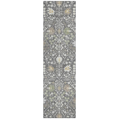 LOOMLAN Rugs Elara Charcoal Washable Indoor-Outdoor Rug