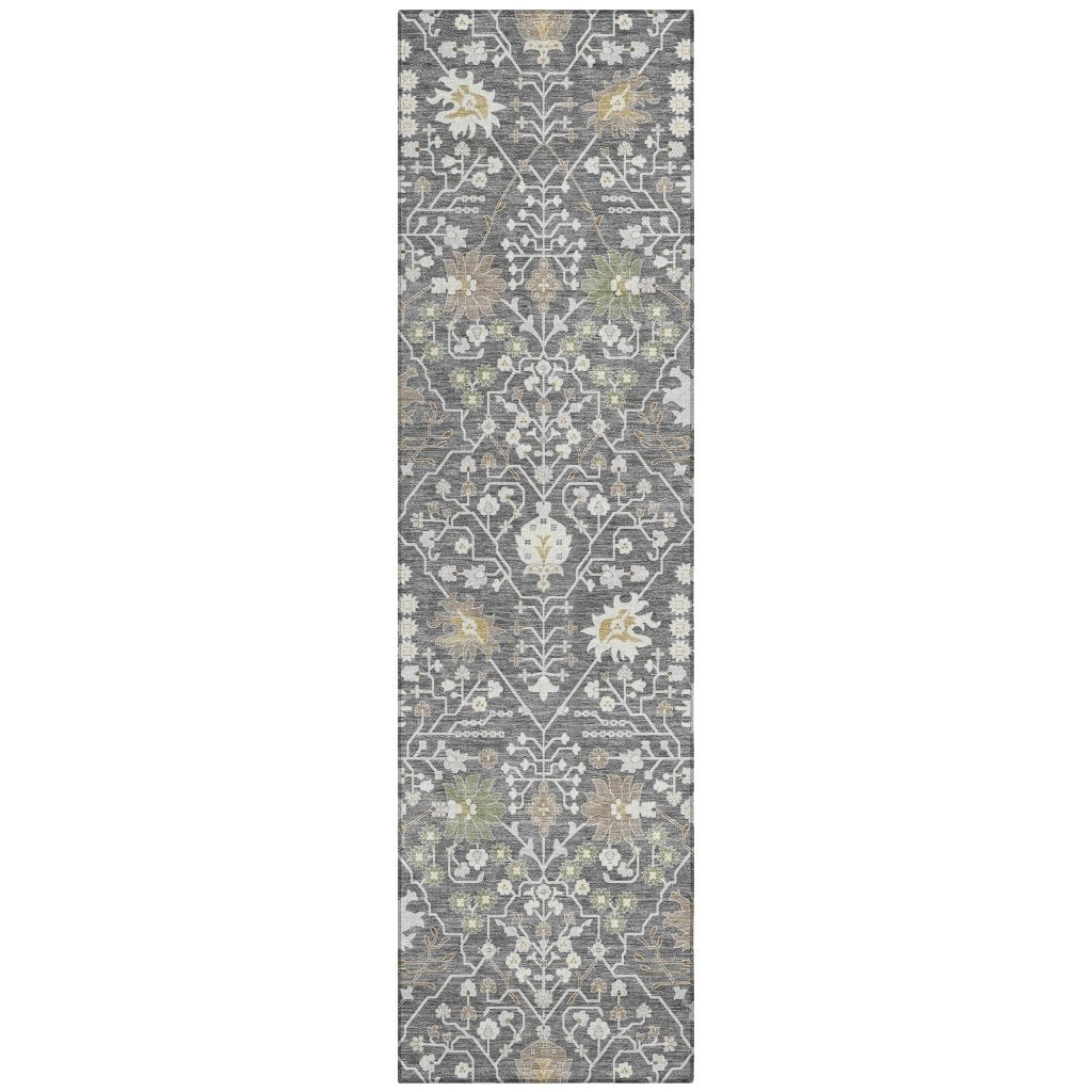 LOOMLAN Rugs Elara Charcoal Washable Indoor-Outdoor Rug