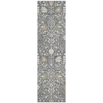 LOOMLAN Rugs Elara Charcoal Washable Indoor-Outdoor Rug
