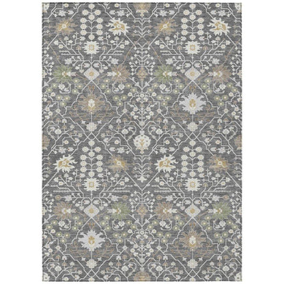 LOOMLAN Rugs Elara Charcoal Washable Indoor-Outdoor Rug