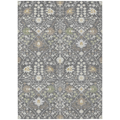 LOOMLAN Rugs Elara Charcoal Washable Indoor-Outdoor Rug