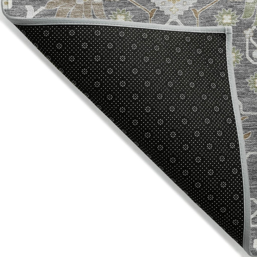 LOOMLAN Rugs Elara Charcoal Washable Indoor-Outdoor Rug