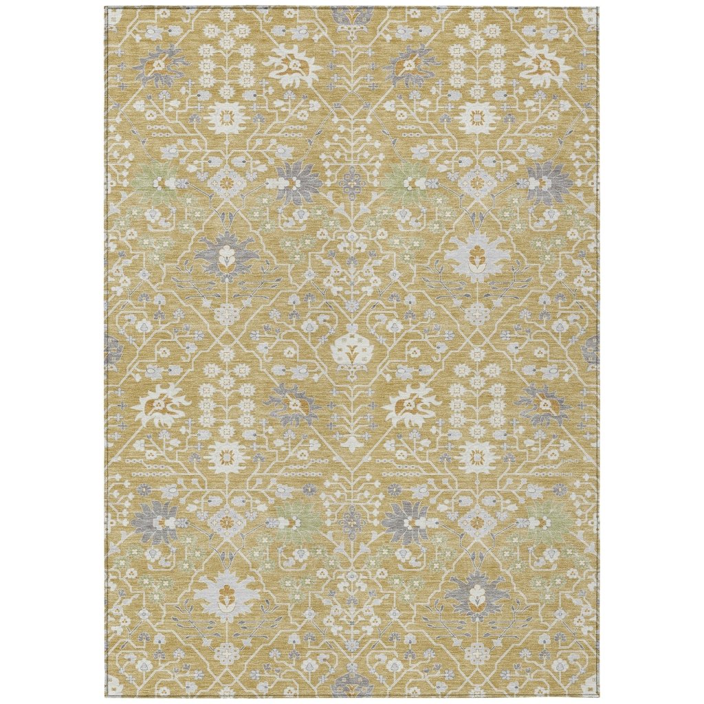 LOOMLAN Rugs Elara Gold Washable Indoor-Outdoor Rug