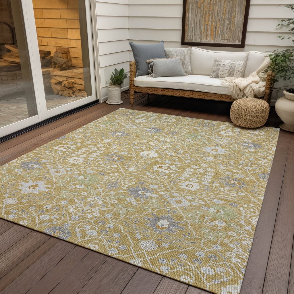 LOOMLAN Rugs Elara Gold Washable Indoor-Outdoor Rug