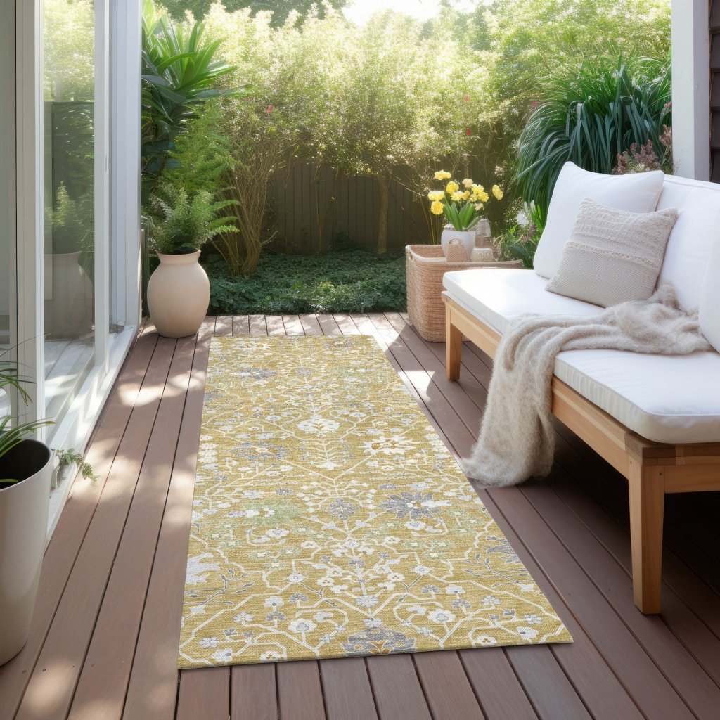 LOOMLAN Rugs Elara Gold Washable Indoor-Outdoor Rug