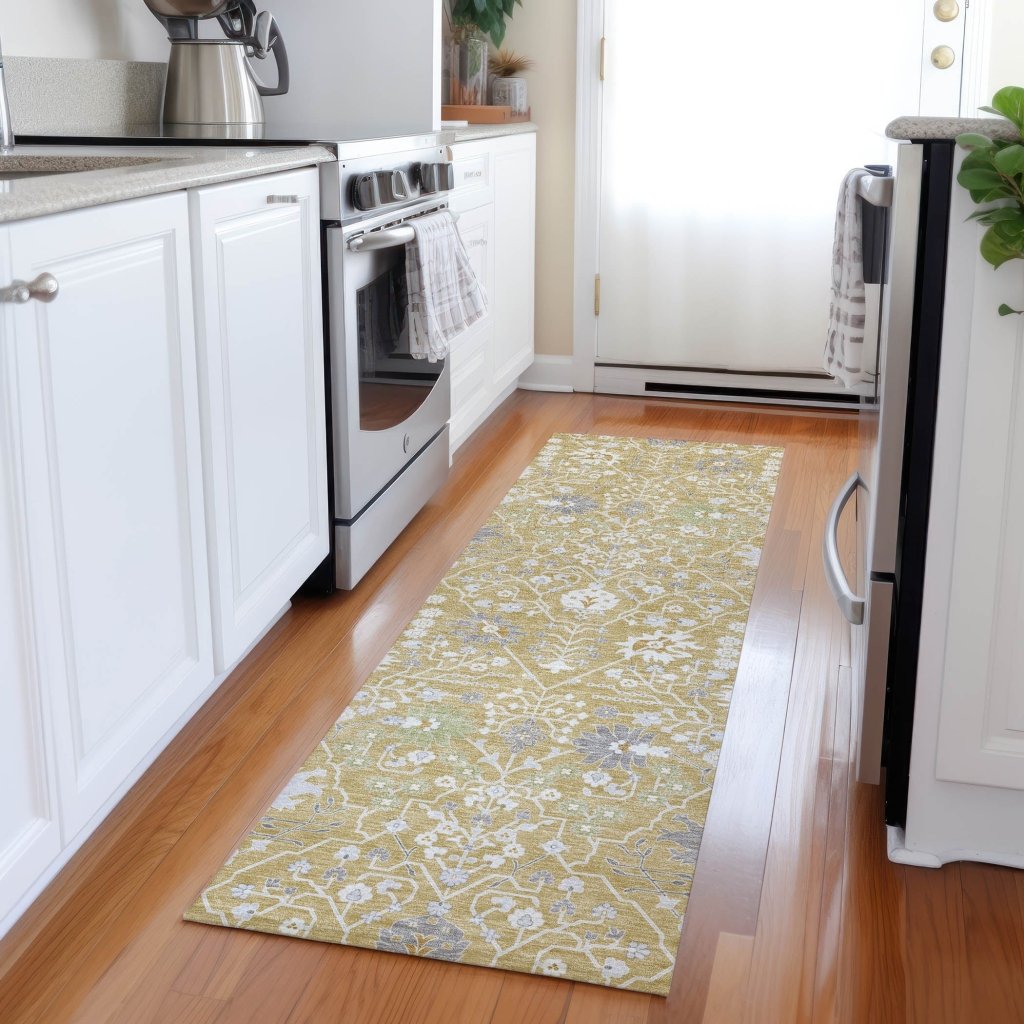 LOOMLAN Rugs Elara Gold Washable Indoor-Outdoor Rug