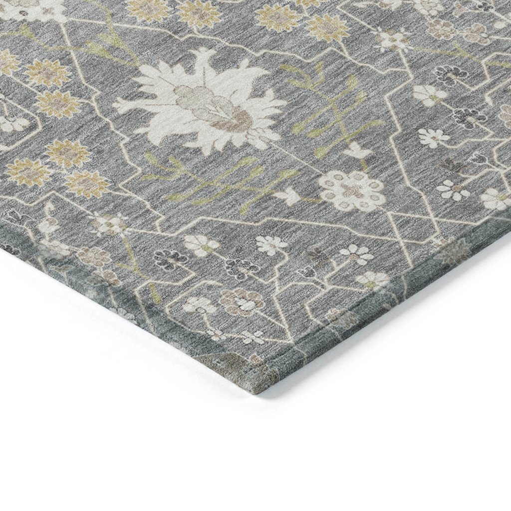 LOOMLAN Rugs Elara Gray Washable Indoor-Outdoor Rug