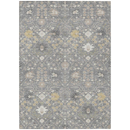 LOOMLAN Rugs Elara Gray Washable Indoor-Outdoor Rug