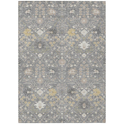 LOOMLAN Rugs Elara Gray Washable Indoor-Outdoor Rug