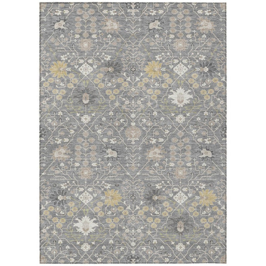 LOOMLAN Rugs Elara Gray Washable Indoor-Outdoor Rug