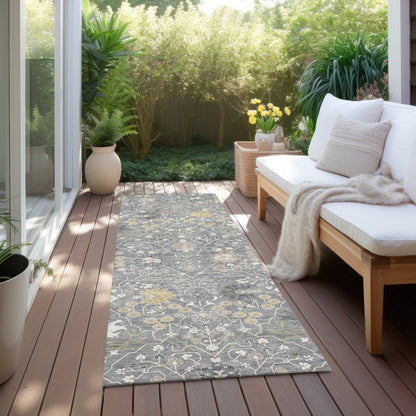 LOOMLAN Rugs Elara Gray Washable Indoor-Outdoor Rug