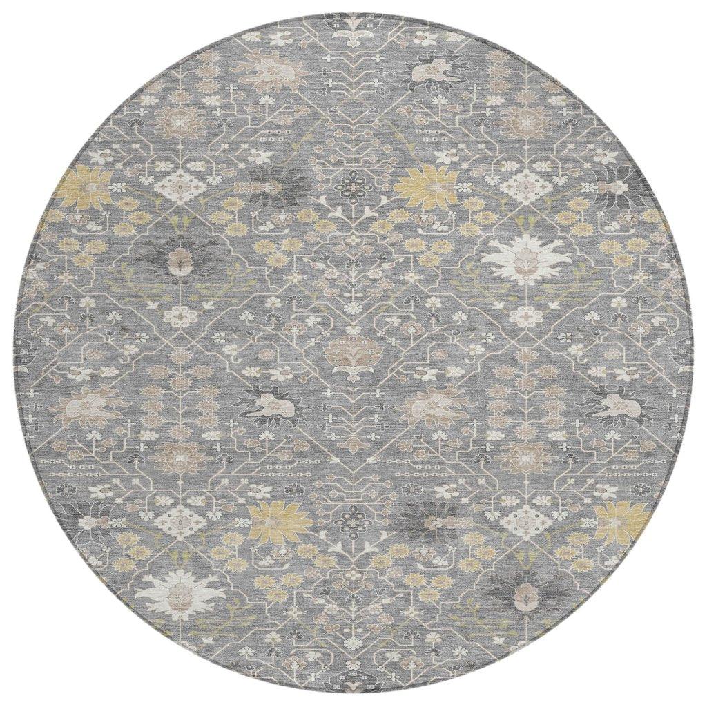 LOOMLAN Rugs Elara Gray Washable Indoor-Outdoor Rug