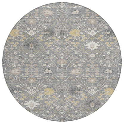 LOOMLAN Rugs Elara Gray Washable Indoor-Outdoor Rug