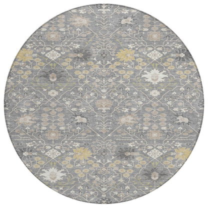 LOOMLAN Rugs Elara Gray Washable Indoor-Outdoor Rug